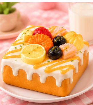 🍞 Fruit Toast Squishy – Slow-Rising Toy