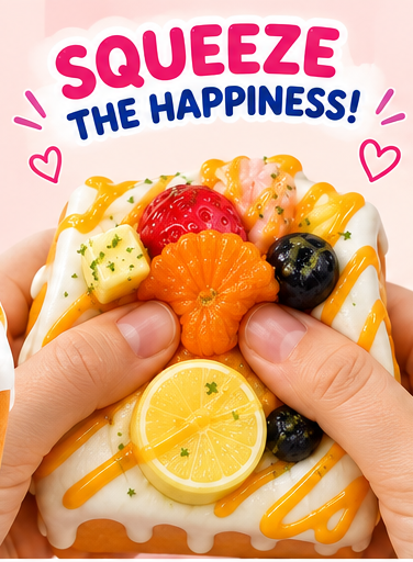 🍞 Fruit Toast Squishy – Slow-Rising Toy