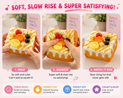🍞 Fruit Toast Squishy – Slow Rise Sensory Toy