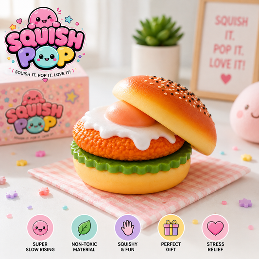 🍔 Happy Burger™ Slow-Rising Squishy