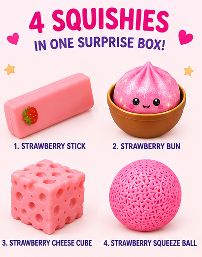 🍓 Squish Pop Strawberry Surprise Box