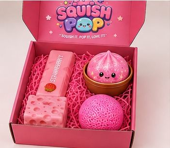 🍓 Squish Pop Strawberry Surprise Box